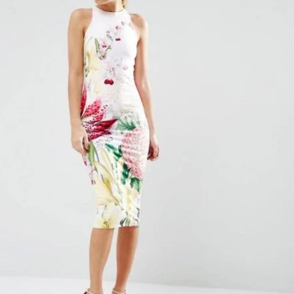Beautiful Ted Baker Encyclopaedia Floral Midi Dress Pink
UK size 1 = US size 4 - Picture 5 of 7
